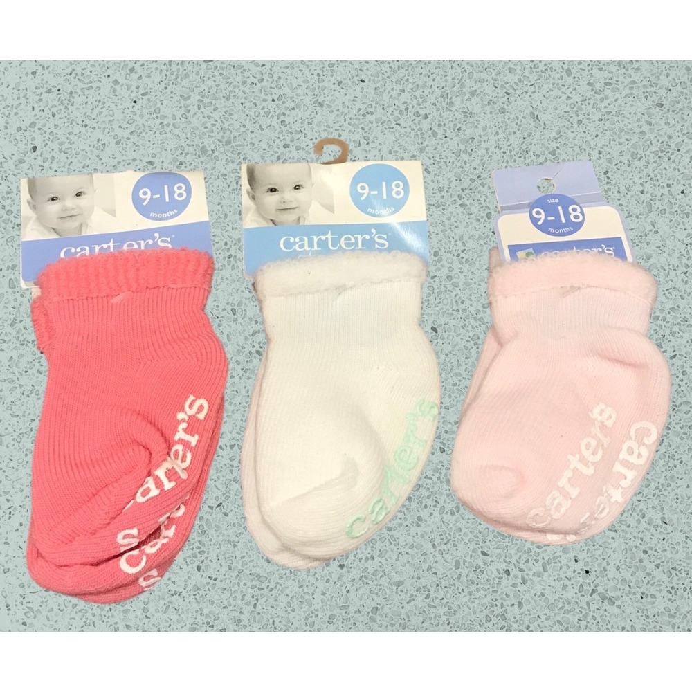 3 pair Vintage Y2K‎ 2003 Babies Infants Carters gripper socks